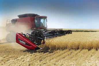 Macdon header front in action Macdon header front in action