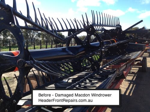 MacdonWindrowerFront-Before Macdon Windrower Front damaged